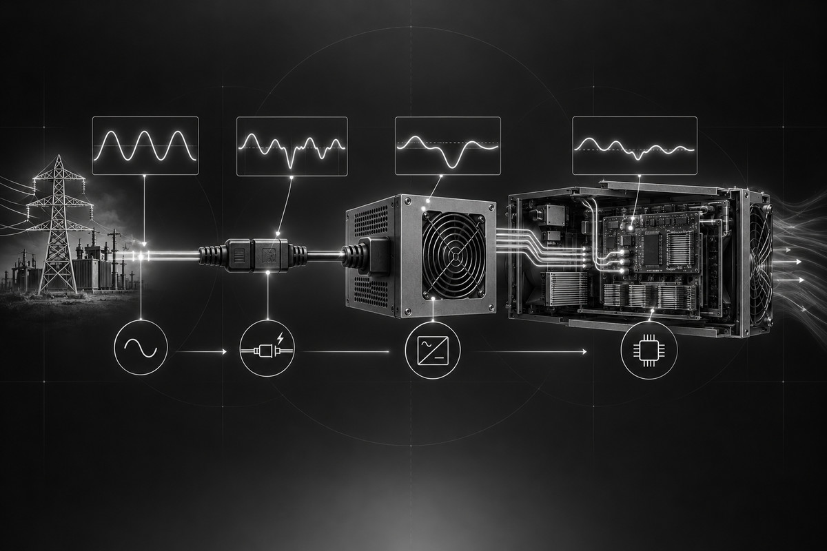 Электропитание ASIC — сеть, кабели, блок питания PSU и вычислительные платы