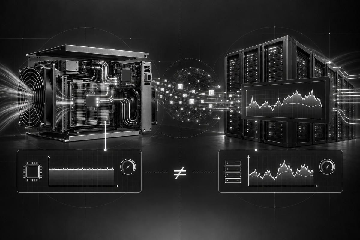 Локальный хешрейт ASIC и хешрейт на стороне майнинг-пула
