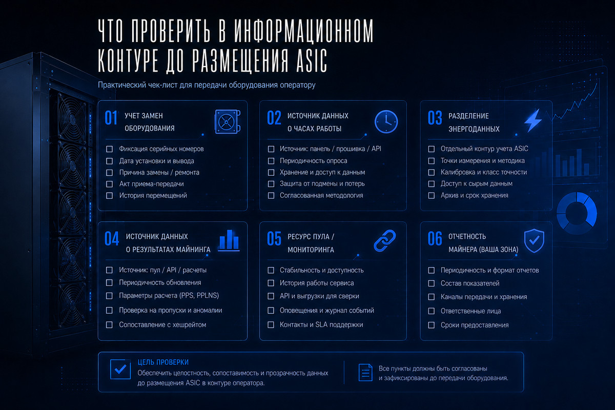 Что проверить в информационном контуре до размещения ASIC у оператора